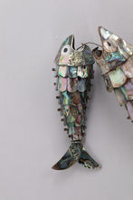 Load image into Gallery viewer, Set of 2 Vintage Articulated Abalone Shell Fish Figurines – 8&quot; &amp; 5&quot;
