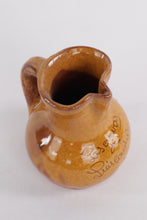 Load image into Gallery viewer, Handmade Spanish Pottery Pitcher – “Las Cuevas de Luis Candelas” Souvenir, 4&quot; Tall
