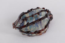 Load image into Gallery viewer, Hand-Blown Art Glass Seashell Sculpture – Swirled Multicolor with Textured Accents
