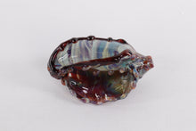 Load image into Gallery viewer, Hand-Blown Art Glass Seashell Sculpture – Swirled Multicolor with Textured Accents
