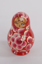 Load image into Gallery viewer, Hand-Painted Russian Matryoshka Nesting Dolls – Red Floral, 6-Piece Set
