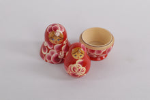 Load image into Gallery viewer, Hand-Painted Russian Matryoshka Nesting Dolls – Red Floral, 6-Piece Set
