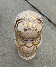 Load image into Gallery viewer, Large Hand-Painted Russian Matryoshka Nesting Doll – Signed Golden Floral Babushka Figure
