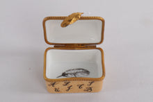 Load image into Gallery viewer, Hand-Painted Limoges France Porcelain Trinket Box – Script &amp; Quill Design
