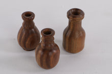 Load image into Gallery viewer, Set of 3 Vintage Hand-Turned Mini Wooden Bud Vases
