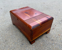 Load image into Gallery viewer, 1940s Cedar Keepsake Box – Hand-Inscribed “1942 Christmas,” 8.5” x 5.5” Trinket Chest
