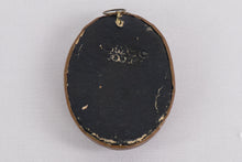 Load image into Gallery viewer, Antique Sacred Heart of Jesus Pendant – Oval Devotional Medal Under Glass, 2&quot; x 2.5&quot;
