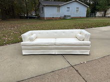 Load image into Gallery viewer, Elegant Ivory Mid-Century Modern Sofa / Couch - New Foam Cushions
