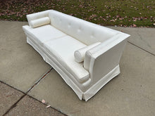 Load image into Gallery viewer, Elegant Ivory Mid-Century Modern Sofa / Couch - New Foam Cushions
