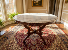 Load image into Gallery viewer, Victorian-Style Marble Top Parlor / Tea / Entry Table – 27.5” Tall
