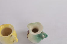 Load image into Gallery viewer, Set of 2 Vintage Miniature Hand-Painted Italian Pottery Pitchers – Flowers &amp; Village Scene, 1.5&quot;
