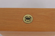 Load image into Gallery viewer, Vintage 1985 Brass-Rimmed Coaster Set with Wooden Box – Nautical Crab Design – Set of 6
