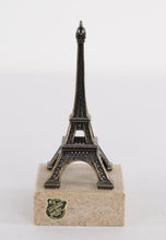 Load image into Gallery viewer, Vintage Eiffel Tower Souvenir Statue – Metal on Marble Base – Made in France – 5” Tall
