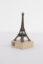 Load image into Gallery viewer, Vintage Eiffel Tower Souvenir Statue – Metal on Marble Base – Made in France – 5” Tall
