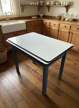 Load image into Gallery viewer, Enamel-Top Kitchen Table with Pull-Out Leaves – Charming &amp; Versatile
