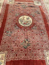 Load image into Gallery viewer, Large 14' x 10' Vintage Chinese Hand-Tufted Wool Area Rug – Peach, Ivory &amp; Floral Medallion Design
