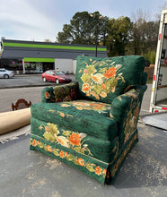 Load image into Gallery viewer, Green Chinoiserie Upholstered Lounge Chair by Laine of Hickory
