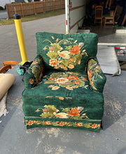 Load image into Gallery viewer, Green Chinoiserie Upholstered Lounge Chair by Laine of Hickory

