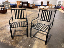 Load image into Gallery viewer, Iron and Rock Wrought Iron Spring Rocking Patio Chairs Set of 2 Black
