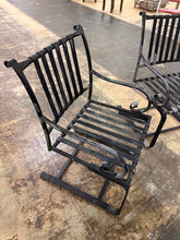 Load image into Gallery viewer, Iron and Rock Wrought Iron Spring Rocking Patio Chairs Set of 2 Black
