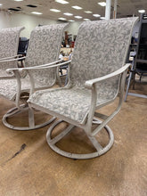 Load image into Gallery viewer, Set of 4 Aluminum Sling Patio Dining Chairs 2 Swivel Rockers White Leaf
