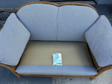 Load image into Gallery viewer, Coastal Blue Check Rattan Loveseat by Lane Venture
