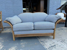 Load image into Gallery viewer, Coastal Blue Check Rattan Loveseat by Lane Venture
