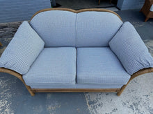 Load image into Gallery viewer, Coastal Blue Check Rattan Loveseat by Lane Venture
