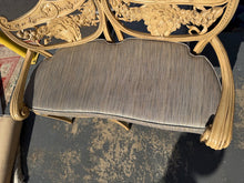 Load image into Gallery viewer, Early 1900s Carved Hotel Lobby Settee with Custom Upholstery
