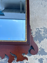 Load image into Gallery viewer, Chippendale-Style Solid Mahogany Wall Mirror – 29&quot; x 46.5&quot; – Carved Shell Crest &amp; Gilt Inner Trim
