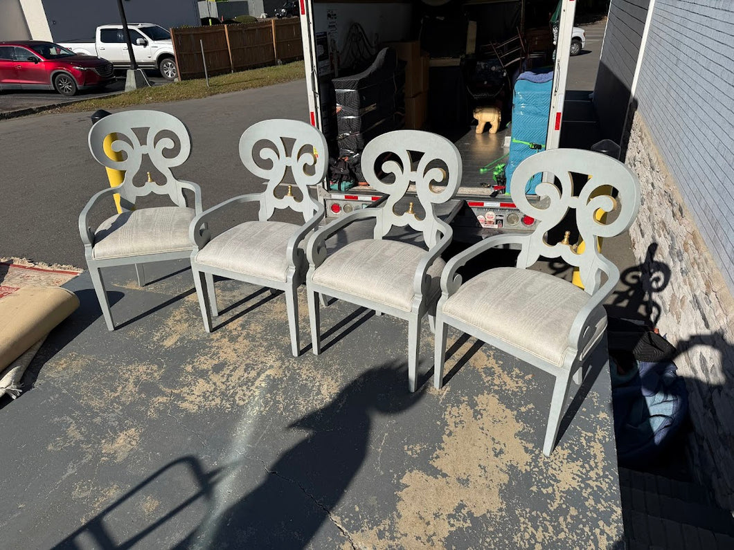 Somerset Bay Two-Tone Painted Scrollback Armchairs (Set of 4)