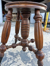 Load image into Gallery viewer, Antique Victorian Piano / Organ Stool – Adjustable Height – Cast Iron Claw Feet – Needlepoint Seat
