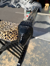 Load image into Gallery viewer, Black Savonarola (Dante) Chair with Leopard Upholstery
