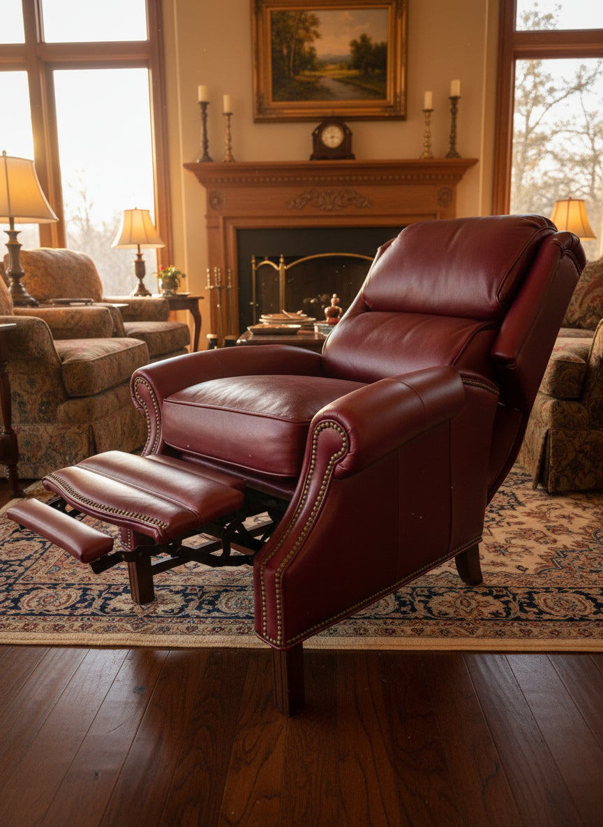 Bradington-Young Red Leather Recliner