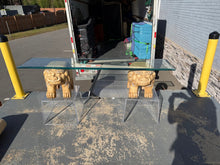 Load image into Gallery viewer, One-of-a-Kind Foo Dog Console Table with Acrylic Stands &amp; Glass Top
