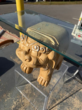 Load image into Gallery viewer, One-of-a-Kind Foo Dog Console Table with Acrylic Stands &amp; Glass Top
