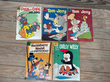 Load image into Gallery viewer, Lot of 5 Vintage Dell Comics — Tom &amp; Jerry, Pixie &amp; Dixie, Chilly Willy, Huckleberry Hound (1960s) | Classic Hanna-Barbera &amp; Walter Lantz
