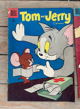 Load image into Gallery viewer, Lot of 5 Vintage Dell Comics — Tom &amp; Jerry, Pixie &amp; Dixie, Chilly Willy, Huckleberry Hound (1960s) | Classic Hanna-Barbera &amp; Walter Lantz
