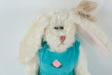 Load image into Gallery viewer, Ty Attic Treasures Collection “Ivy” the Bunny – Cream Plush Rabbit in Teal Corduroy Overalls | Buy One, Get One Half Off!
