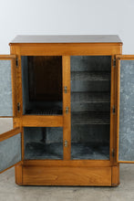 Load image into Gallery viewer, Antique Oak Ice Box Four Door Zinc Lined Refrigerator Original Hardware
