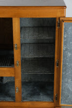 Load image into Gallery viewer, Antique Oak Ice Box Four Door Zinc Lined Refrigerator Original Hardware
