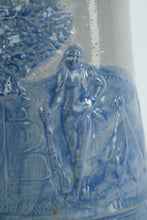 Load image into Gallery viewer, Antique Salt Glazed Stoneware Pitcher with Native American Relief Scene and Chief Handle 8 Inch

