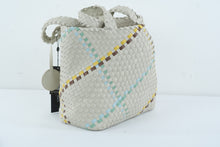 Load image into Gallery viewer, Ilse Jacobsen BAG06D Woven Tote Bag Sand Multicolor Braided Vegan Leather NWT
