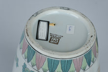 Load image into Gallery viewer, Vintage Japanese Imari Floral Porcelain Vase Gold Trim Wood Stand 12 Inch
