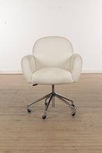 Load image into Gallery viewer, Imogen Ivory Upholstered Office Chair with Casters - Crate &amp; Barrel
