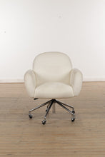 Load image into Gallery viewer, Imogen Ivory Upholstered Office Chair with Casters - Crate &amp; Barrel

