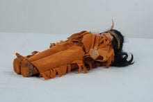 Load image into Gallery viewer, Native American Style Doll 19 Inch Black Hair Brown Fringe Outfit Feather Headband
