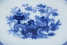 Load image into Gallery viewer, Antique J and T Furnival Indian Jar Flow Blue Transferware Platter 18 Inch 1840s
