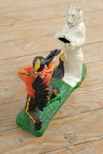 Load image into Gallery viewer, J E Stevens Indian Shooting Bear Cast Iron Mechanical Bank White Bear Variant 1883
