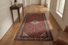 Load image into Gallery viewer, Vintage Persian Iranian Hand Knotted Wool Rug Red 49 x 119 Inches
